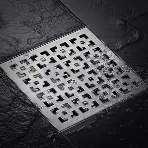 HEBEOT Duschablauf Edelstahl rechteckig Dusche Bodenablauf quadratisch Anti Dusche Bodenablauf Duschablauf Duschablauf für Küchen, Badezimmer, Garagen 20 x 20 cm
