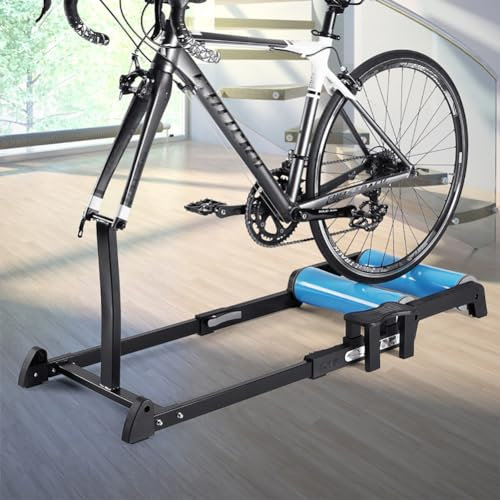 LYDBMYT Faltbare Fahrrad-Rollentrainer, Fahrradtrainer für Trainingsfahrten, Faltbare Fahrradrollen für 24-29-Zoll-Mountainbikes und 700C-Rennräder, Indoor-Fahrradtrainer-Ständer-Trainingsstation