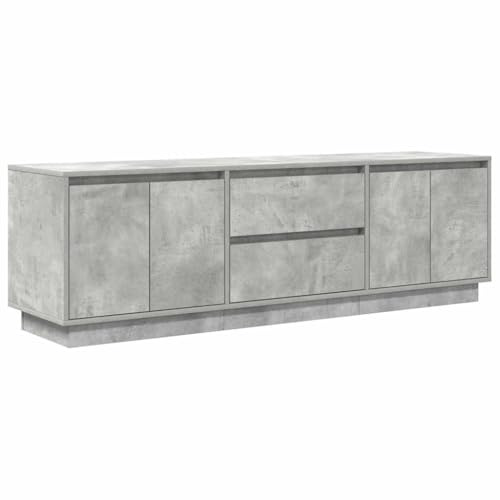 Meuble TV avec lumières LED gris béton 160,5x41x50 cm