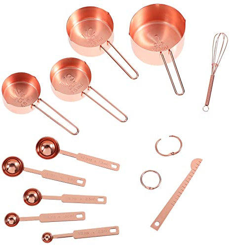 Cabilock Tazas y Cucharas Medidoras Inoxidable Con Varilla Para Para Hornear y Cocina