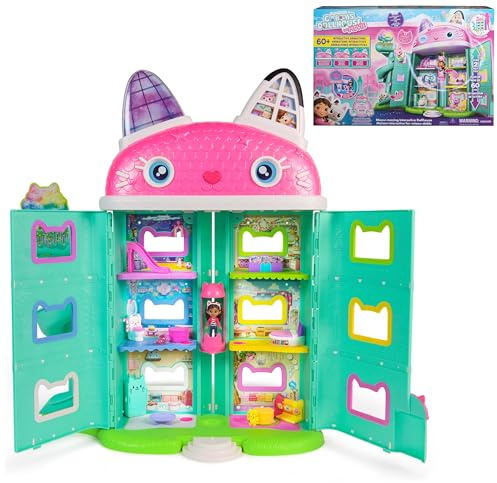 Gabby's Dollhouse: The Movie, Meow-mazing Interactive Dollhouse, 7 Rooms, LCD Screen Eyes, Figures, Sound FX, Kids Toys for Girls and Boys Ages 3 and Up