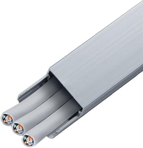 OYYMTE Kabelkanal for den grauen Boden, 20 mm schmaler Kabel-/Drahtmanagementkanal for die Wand im Homeoffice, selbstklebend, Kabelverdecker, Abdeckleiste