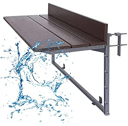 PLMNBQWE Balkon-Stehtisch für Geländer, Balkon-Hängetisch, Beistelltisch für den Außenbereich, Hängetische für den Außenbereich für Deck, Balkongeländer-Hängetisch