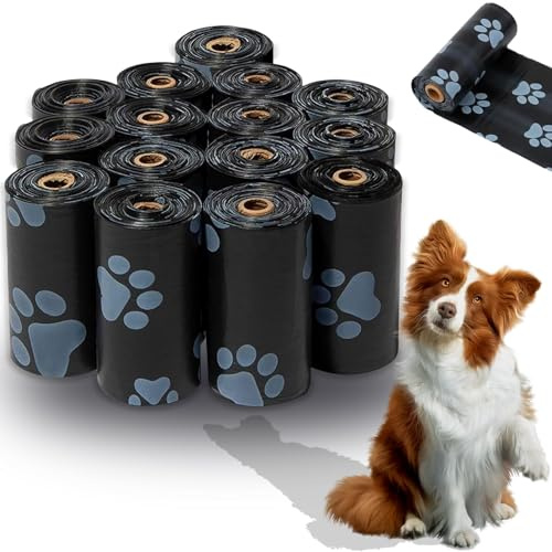450 Stück Schwarz Hundekotbeutel, Kotbeutel für Hunde, Schwarz Dog Poop Bags Auslaufsichere Müllbeutel, Reißfest Langlebig Und Robust Leicht Zu Tragen
