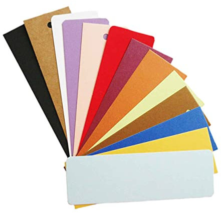 KICHOUSE Bunte Selbstgemacht Lesezeichen aus Kraftpapier 50 Stück Leere Lesezeichen für Kreative Handzeichnungen für Studenten und Schriftsteller Vielseitig Einsetzbar