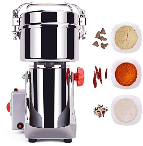 500g Kommerziell Elektrische Getreidemühle Mühle Kräutermühle Edelstahl Schrotmühle Swing Type Kornmühle Gewürzmühle 3 Klingen Timing Schleifmaschine Für Getreide Bohne Nuss Kaffee Gewürz Pfeffer