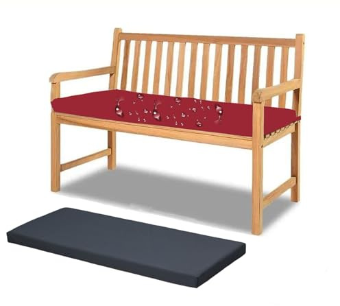 Bankauflage Outdoor 150x50 Wasserfest,5cm Dicke Sitzkissen Bank mit Abnehmbarem Bezug,Rutschfest Sitzauflage Bank,Sitzpolster Bankauflagen,Bankkissen Stuhlkissen für Gartenbank,Schaukel,Esszimmer,Grau