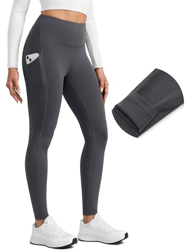 CRZ YOGA Fleecefodrade leggingsfickor 28'' | Vattentålig, Casual, Vandring, Vinter, för kvinnor