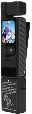 Plyisty Fotocamera Portatile 4K HD, Touch Screen da 1,69 Pollici IP65 Telecamera di Stabilizzazione a 6 Assi Resistente All'acqua con Obiettivo Rotante Grandangolare da 140° a 180° APP