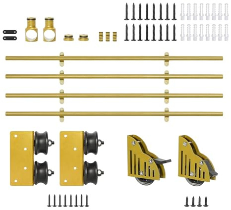Kit d'extension pour échelle de bibliothèque mobile de 6 m avec rail roulant réglable et système de rail avec connecteur coulissant (poubelle non incluse) Parfait pour la maison et le bureau