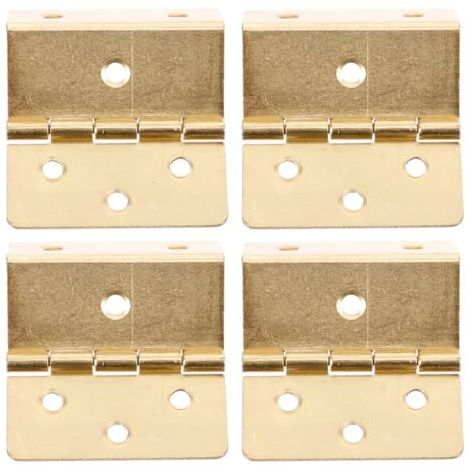 DEARMAMY 4 Stück Vintage Dreifach Faltscharniere aus Eisen Rechtwinkliges Eckscharnier mit 6 Bohrungen Retro Tür und Möbelbeschlag für Schränke Schmuckkästchen Holztruhen Selbstgemacht