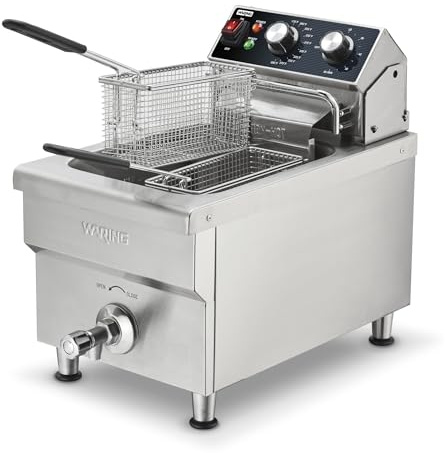 Waring Commercial 10lb Heavy-Duty Deep Fryer, for French Fries, Mozzerella Sticks, Chicken Wings, WDF1300