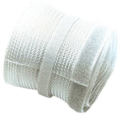 conecto CC50328 Universeller Polyester-Kabelschlauch, selbst zusammenziehend mit Klettverschluss, Ø 85mm, 1,80m, weiß