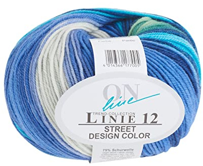 ONline Wolle Street Design Color Linie 12 50g 210m Lauflänge 75% Schurwolle 25% Polyamid Farbe 114