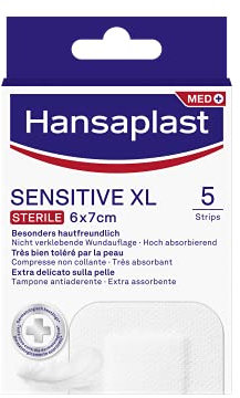 Hansaplast Pflaster Sensitive XL 5 Stück, steril 6 x 7 cm