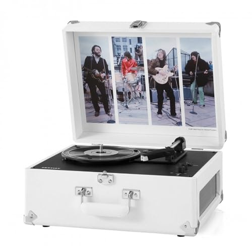 Crosley The Beatles Let It Be Anthology Tourne-Disque Portable – Lecteur de disques Bluetooth en PVC, Lecteur Vinyle en Forme de Valise à 3 Vitesses, platines pour disques vinyles, Haut-parleurs