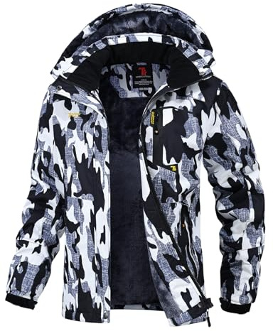 donhobo Damen Jacken Fleecejacke Winterjacke Wasserdicht Atmungsaktiv Verdickt Warm Winddicht Softshelljacke Outdoor Funktionsjacke mit Abnehmbare Kapuzen