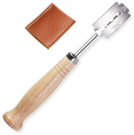 Pan Cojo Herramienta,Hoja para marcar Pan con 4 Afeitar y Cubierta Protectora - Herramienta Pan Lame para Cortar el patrón panes fermentada, Proteger Sus Manos, marcar