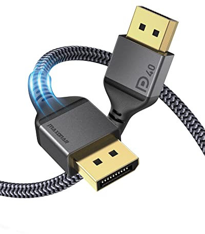 Maxonar 2Pack DisplayPort Cable 2.1 16K@60Hz Displayport 2.1 DP2.1 80Gbps 10K@60Hz,8K@60Hz,4K@144Hz HDR10 FreeSync DisplayPort to Display Port for Gaming Monitor Graphics Card 2M/6.6FT
