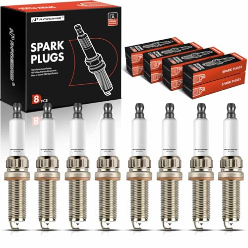 A-Premium Iridium Platinum Spark Plugs Compatible with BMW X5 2013-2018, 550i, 550i GT, 550i xDrive, 550i GT xDrive, 750i, xDrive 750i, 750Li, xDrive 750Li, X6, 650i, Gran Coupe 650i, Pack of 8