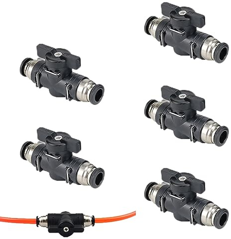5 Stück Pneumatik Steckverbinder 8mm Hohe Härte Druckluft Steckverbinder Pneumatik Gerade 8mm Pneumatischer Kugelhahn Zum Schnellen Anschließen Von Luftleitungen Verwendet (8 mm)
