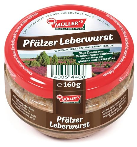 6x Müller's Pfälzer Leberwurst 160g Glas