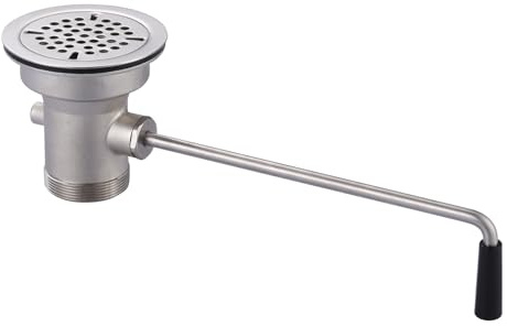 iVIGA Commercial Sink Drain: 3-1/2 Sink Opening Waste Drain Valve - Brass Commercial Kitchen Sink Drain with Twist Handle - Prevents Sink Clogged Overflow for Commercial Restaurant Multi-Basin Sink