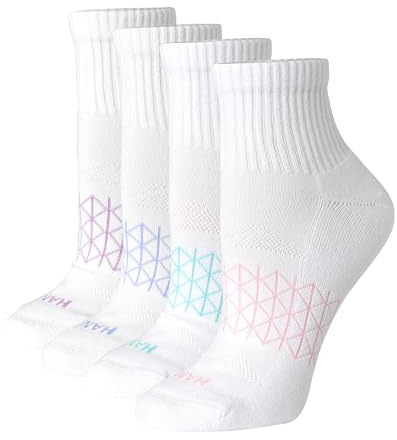 Hanes Women's Cushioned Ankle Socks, Absolute Active Ankle Socks for Women, Seamless Toe, 4-Prs