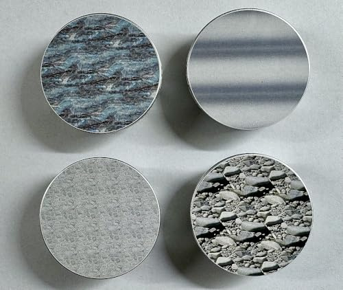 4x STECKEL mit Steinmotiv und hochwertiger silberfarbener Steckdosen Abdeckung Staubschutz, DS-481