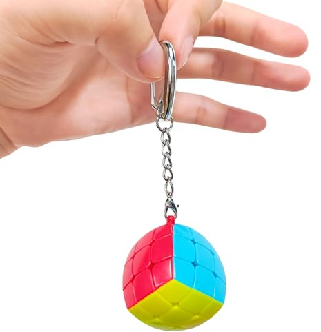 Vdealen Mini Zauberwürfel Schlüsselanhänger Speed Cube Key Ring Zauberwürfel Original 30mm, Schlüsselanhänger Magic Würfel für Kindergeparty Spielzeug Geschenke für Kinder Teenager Erwachsene(3x3 Bun)