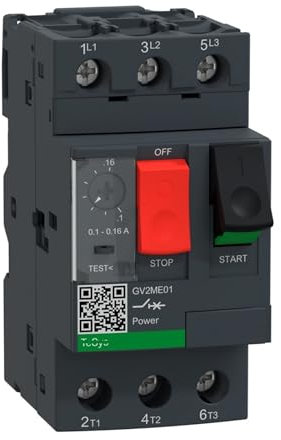 FUNTLY motorschutzschalter Schwarz GV2ME01 3P 0,1–0,16 A Thermomagnetische Schraubklemmenklemmen Motorschutzschalter