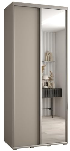 Kleiderschrank mit Spiegel Dakota 3 Garderobenschrank - Schrank Schlafzimmer - Mehrzweckschrank 2 Schiebetüren - Regalen - Flur Möbel - Kleiderstange Schrank - Allzweckschrank - closet - Gaderobe