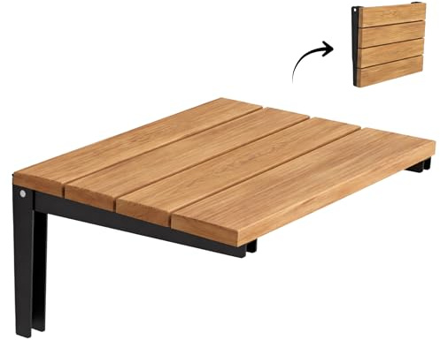 Asiento de ducha plegable de madera de teca maciza natural, banco de ducha plegable, taburete de ducha plegable montado en la pared, asiento de ducha interior para personas mayores, discapacitadas