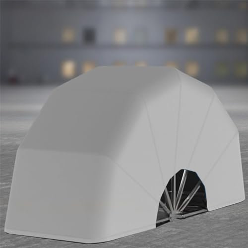 Garage pieghevole per moto, rimessa per auto mobile pieghevole semiautomatica esterna per moto, facile da installare e riporre, ventilato e traspirante (Silver 3.3 * 1.4 * 1.9m)