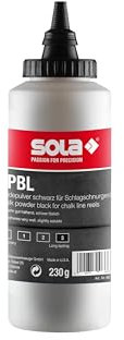 Sola CPBL Schlagschnurkreide Schwarz - 230 g Füllmenge - Ersatzpulver für Schlagschnur - Sehr Gut Sichtbar auf Hellen Oberflächen - Widerstandsfähig Bei Regen und Wind