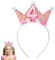 Abeillo Corona de cumpleaños de 4 años, corona de cumpleaños para niña, princesa de 4 años, corona de cumpleaños con flores de rosa, corona de cumpleaños para niñas, sombreros de fiesta de bebé