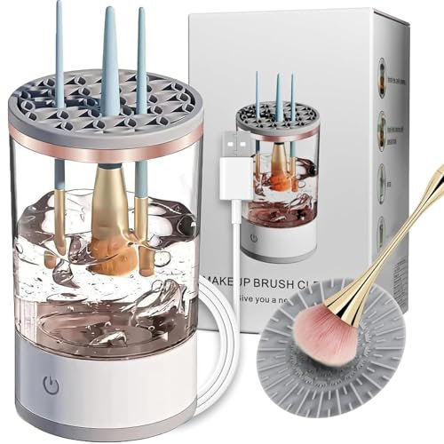 Nettoyeur de pinceaux de maquillage électrique, USB automatique, lavage rapide en profondeur, technologie sonique pour toutes les tailles de pinceaux. Outils de beauté, excellent cadeau pour elle,