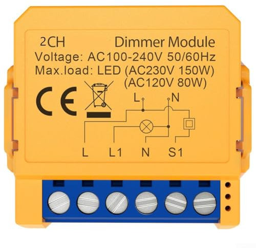 Intelligenter Dimmschalter, intelligenter dimmbarer Lichtschalter für Tuya für ZigBee Smart Dimmer Schalter Sprachsteuerung Fernbedienung Dimmen LED (2CH)
