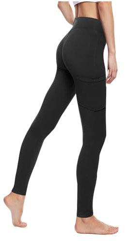 Thermo-Leggings für Damen, Weihnachten, weich gefüttert, Damen-Leggings, Taschen-Design, Po-Heben, aktive Leggings, hohe Taille, Bauchtraining, Cargohose, Weihnachtshose, Hose für Damen, Schwarz , XL