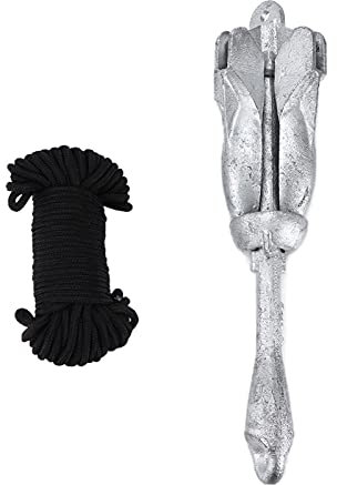 aqxreight Aufblasbares Boot, Verzinkt, 3,2 Kg, Faltbarer Kohlenstoffstahl mit 20 M Seil, Super Boat Yacht Series Duty Marine Anchor