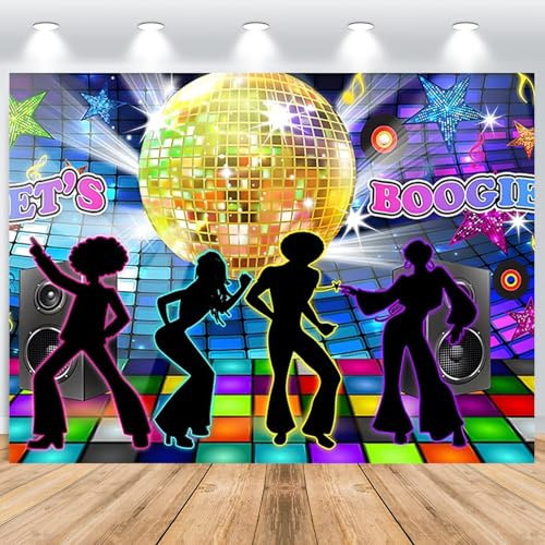 ASDCXZ Toile de Fond Photo Disco 2.2x1.5m, Scènes Brillantes Crazy Dancer Années 70 80 Rétro Thème Fond de Photographie pour Anniversaire Boîte Nuit Disco Fête Décoration Bannière Studio Accessoires