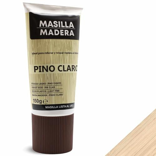 TECHZOCO Masilla Madera Pino claro, Ideal para rellenar y y reparar madera al interior, Masilla lista al uso, Rellenadora de agujeros, Formato en tubo, Color Pino claro, Contiene 150 gramos