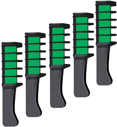 5 Pettini con Gesso Colorato per Capelli, Regalo Divertente per Bambini e Adolescenti, verde