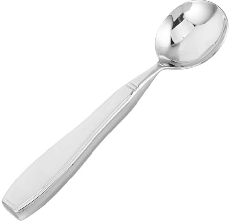 Homoyoyo Edelstahl Besteck Kippsicher für Senioren Anti-wackel-löffel mit Beschwerung Rutschfeste Gabel und Messer für Erwachsene mit Handzittern Adaptives Essbesteck für Pflegeheim