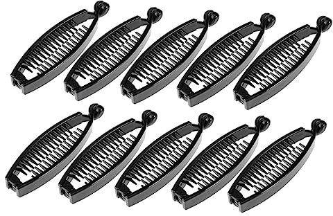 LABRIMP 10 pièces Pince à Cheveux Banane Large Accessoire à Queue de Cheval Antidérapant Vernis Brillant pour Cheveux Fins et Occasions