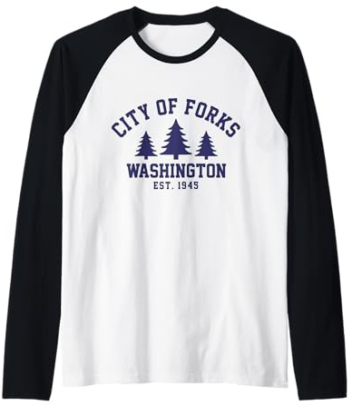 City of Forks Washington Raglan Baseball Tee