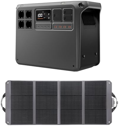 （Préparer soi-même l'adaptateur MPPT）DJI Power 2000, station électrique portable, 3000w avec 1 panneau solaire de 120 W(Zignes), générateur électrique pour camping, maison, camping-car.