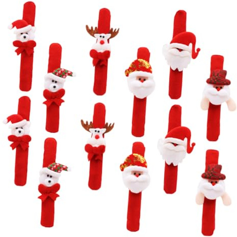 Hohopeti 12 Stück Teiliges Weihnachts-slap-armbänder mit Niedlichem Design Hautfreundlich Langlebig und Geruchlos Modisches Partyzubehör für Erwachsene als Kleines Geschenk und Mitgebsel