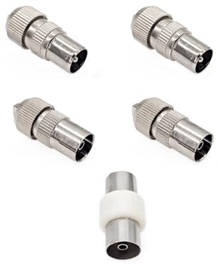 JZK 5X adattatori per connettori coassiali per antenna TV, convertitori per connettori per antenna TV maschio e femmina, adattatore per F per cavo RF, spina coassiale