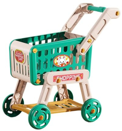 BEALIFE Spielzeug Einkaufswagen, kreativer Supermarkt Handwagen, Spielzeug für Babys, Kinder, Jungen und Mädchen, rot , Grün , 46.5 x 26 x 51 cm